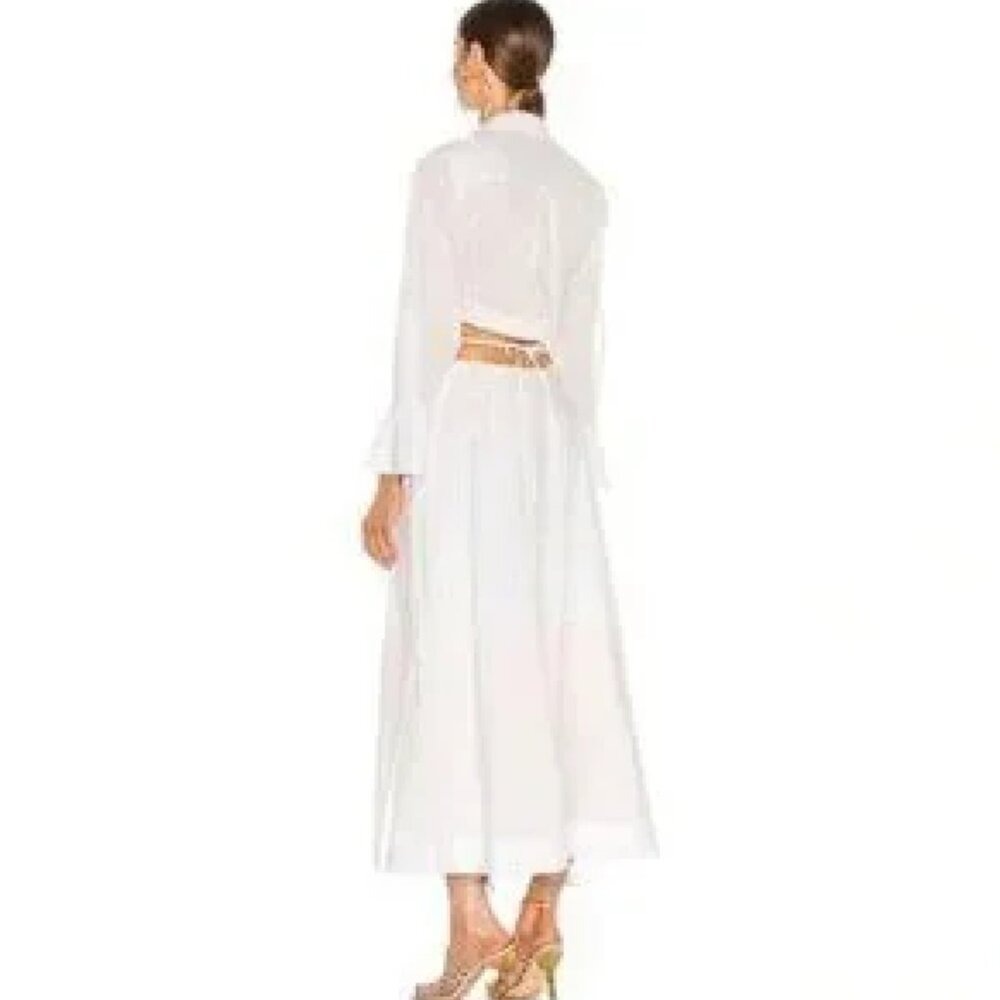 Revolve Jonathan Simkhai Alex Pleated Cut Out Dress White long XS